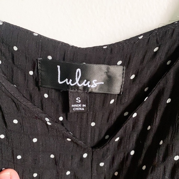 Lulus Charming Ways Black White Polka Dot Culotte Jumpsuit Small - Picture 12 of 15